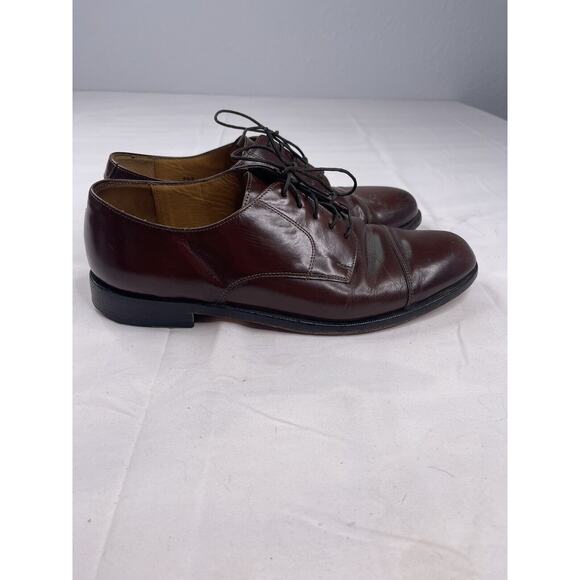 Cole Haan Caldwell Burgundy Leather Cap toe Oxfords Shoes Men's Size 9.5 - Picture 4 of 13